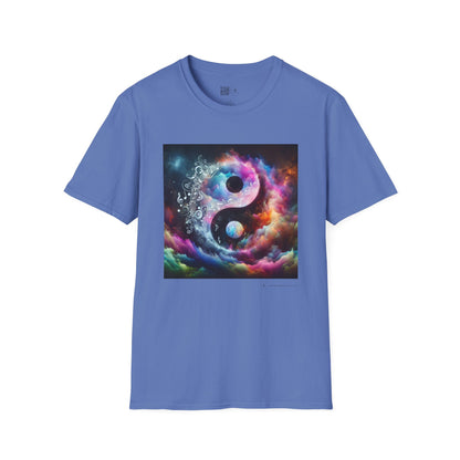 Cosmic Yin Yang T-Shirt - Vibrant Unisex Tee, Spiritual Gift, Music lover Gift, Astrology Fashion, Retro Style Shirt, Trendy Tee