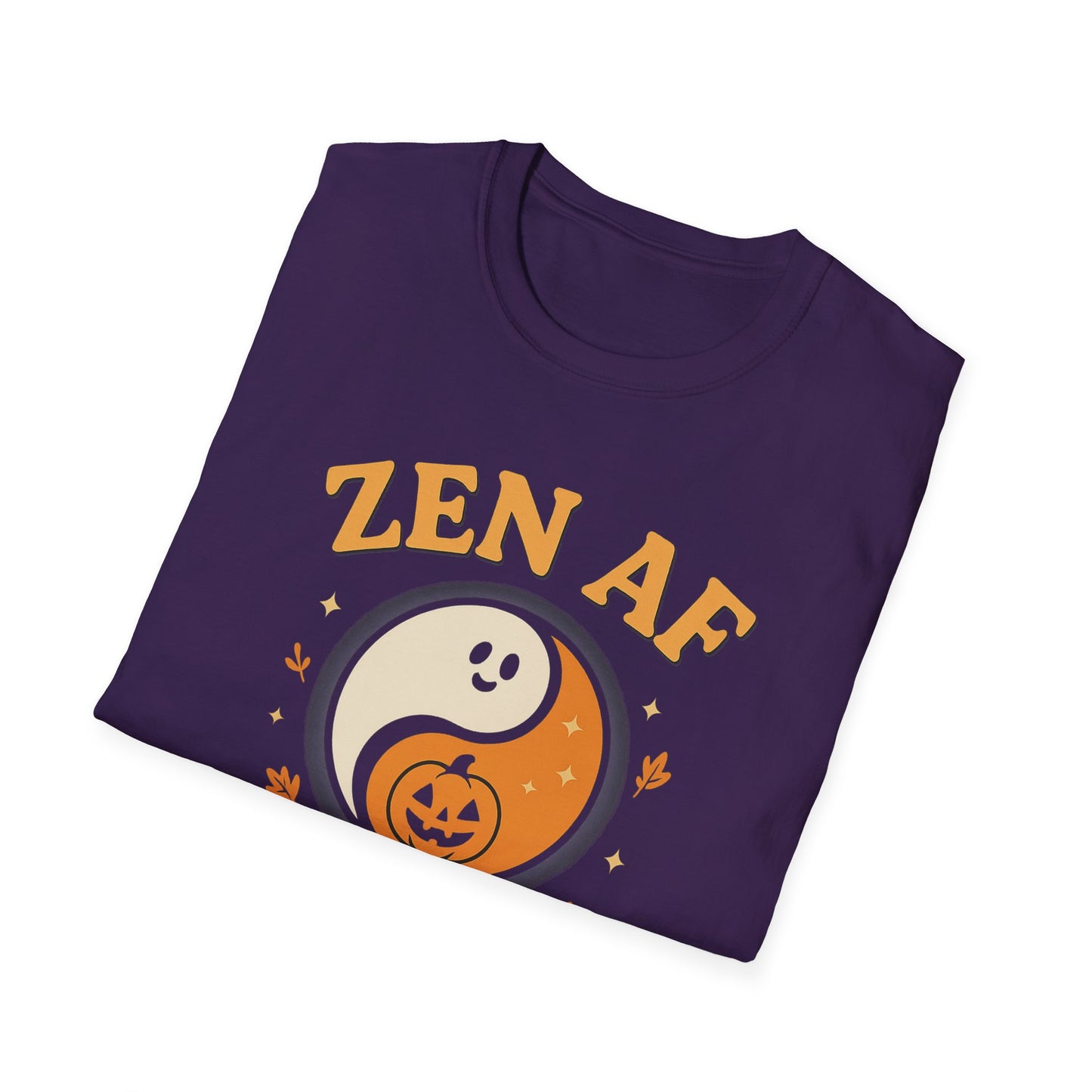 Zen AF Ghost Tee - Funny Halloween Yin Yang T-Shirt | Unisex Mindfulness Graphic Tee