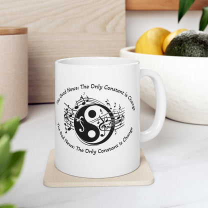 Yin Yang Music Lover Mug - Spiritual Ceramic Coffee Mug

