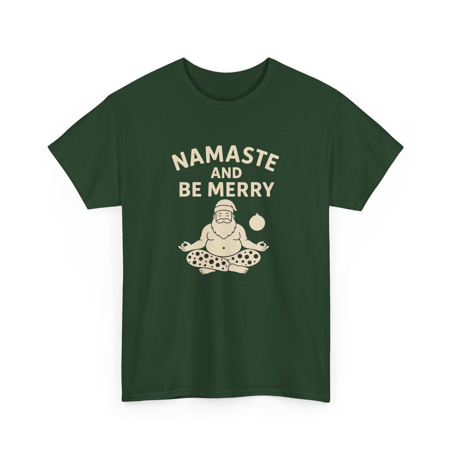 Namaste and Be Merry Christmas Shirt - Funny Yoga Santa Tee | Unisex Holiday Gift for Yogis