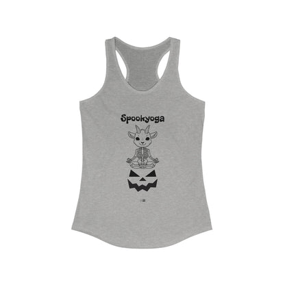 Women's Ideal Racerback Tank, Halloween, yoga, halloween workout, goat skeleton, halloween goat, halloween gift