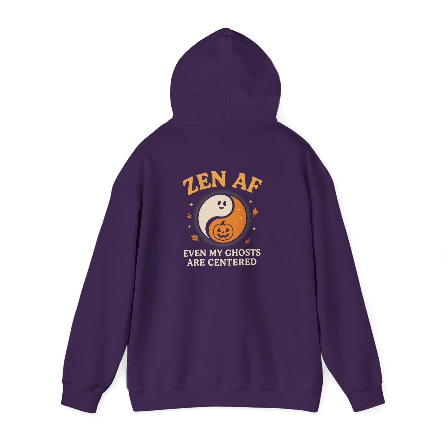 Zen AF Halloween Hoodie - Funny Ghost Yin Yang Sweatshirt | Yoga Mindfulness Pullover