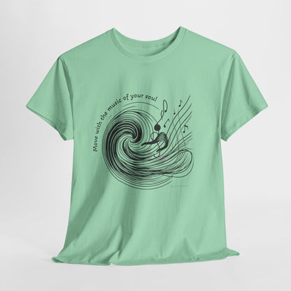 Wave Art Unisex Heavy Cotton Tee, Beach Lover Gift, Surfing T-Shirt, Summer Vibes Shirt, Ocean Aesthetic Apparel, Casual Wear