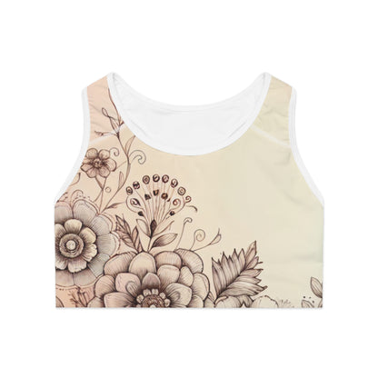 Floral Sports Bra - Comfortable Workout Top, Yoga Gear, Fitness Apparel, Stylish Activewear, Nature-Inspired Bralette