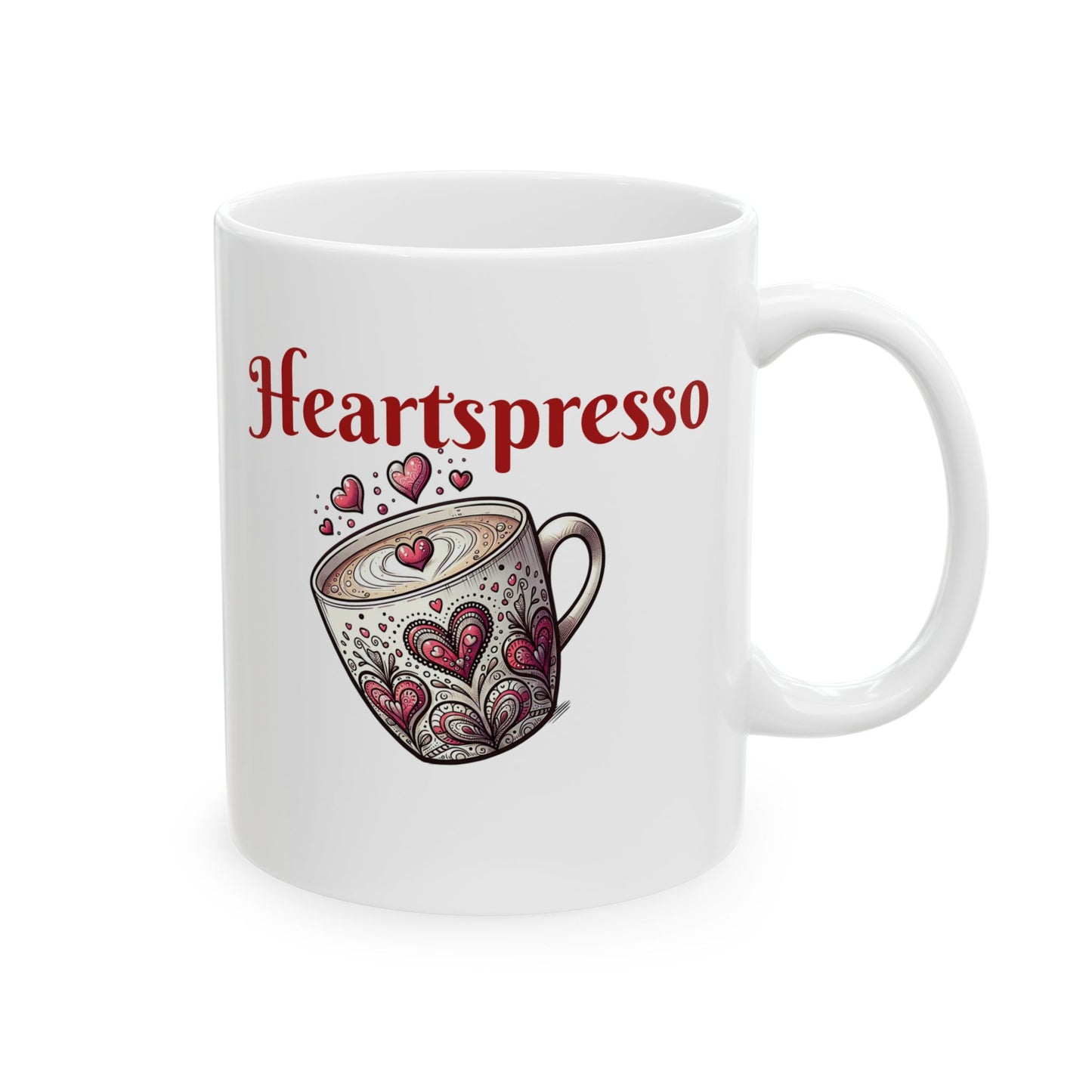 Heartwarming Espresso Ceramic Mug, Coffee Lover Gift, Cute Kitchen Decor, Unique Barista Mug, Perfect for Birthdays, Holidays
