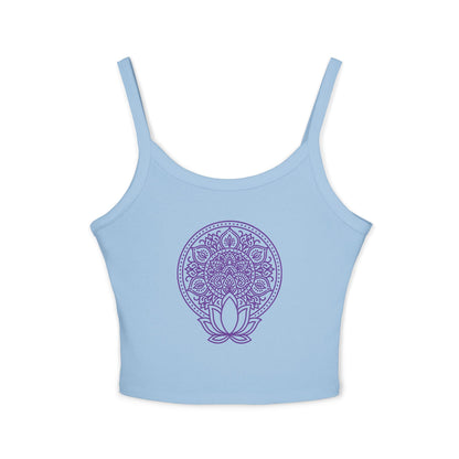 Lotus Flower Tank Top - Women's Yoga Spaghetti Strap | Spiritual Summer Meditation Top