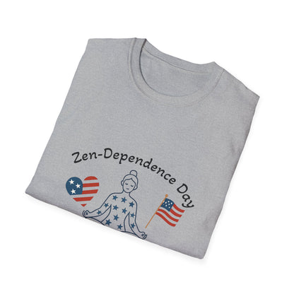 Relaxed Zen T-Shirt for Independence Day Celebration, Unisex Tee, Mindfulness Apparel, July 4th Gift, Comfortable Casual Wear