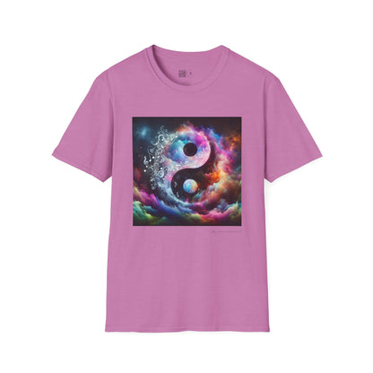 Cosmic Yin Yang T-Shirt - Vibrant Unisex Tee, Spiritual Gift, Music lover Gift, Astrology Fashion, Retro Style Shirt, Trendy Tee