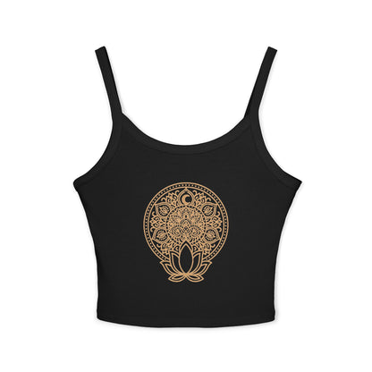 Lotus Flower Tank Top - Women's Yoga Spaghetti Strap | Spiritual Summer Meditation Top