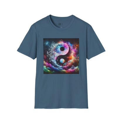Cosmic Yin Yang T-Shirt - Vibrant Unisex Tee, Spiritual Gift, Music lover Gift, Astrology Fashion, Retro Style Shirt, Trendy Tee