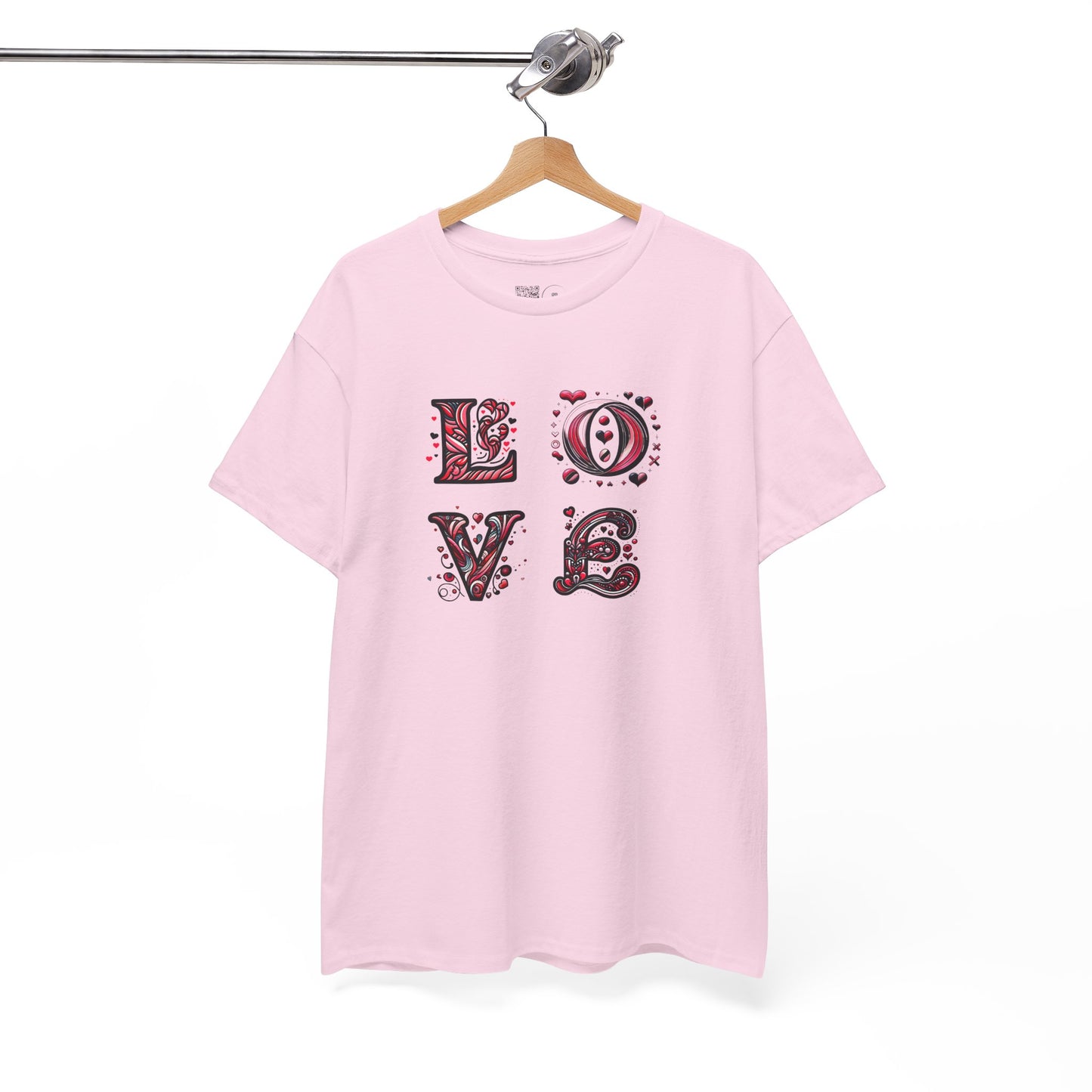 Loved Up Unisex Heavy Cotton Tee - Perfect for Couples, Valentine's Day, Love Celebrations, Heartwarming Gifts, Cozy Casual Wear