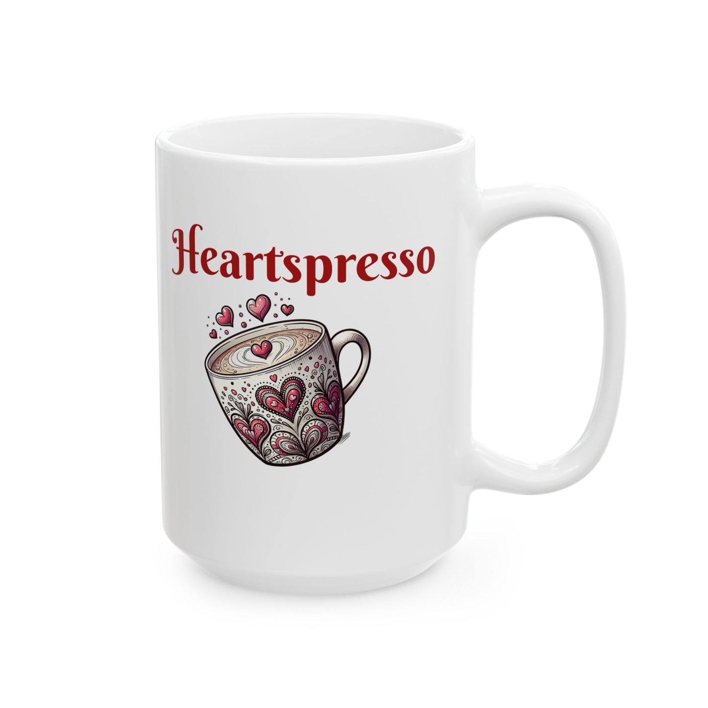 Heartwarming Espresso Ceramic Mug, Coffee Lover Gift, Cute Kitchen Decor, Unique Barista Mug, Perfect for Birthdays, Holidays