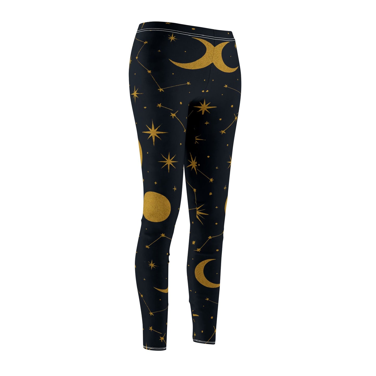 Celestial Pattern Leggings - Stylish Women's Yoga Pants, Comfortable Loungewear, Astrology Gift, Workout Leggings, Starry Night Fashion
