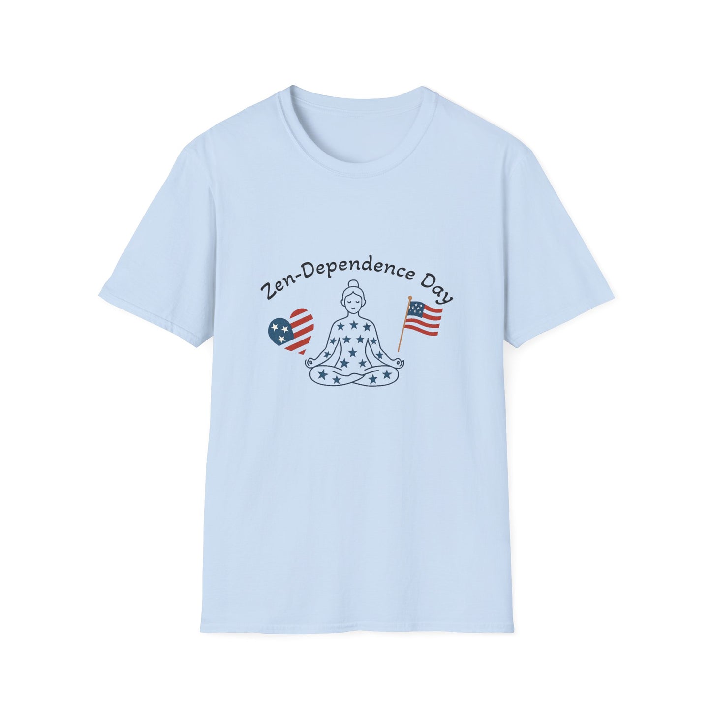 Relaxed Zen T-Shirt for Independence Day Celebration, Unisex Tee, Mindfulness Apparel, July 4th Gift, Comfortable Casual Wear