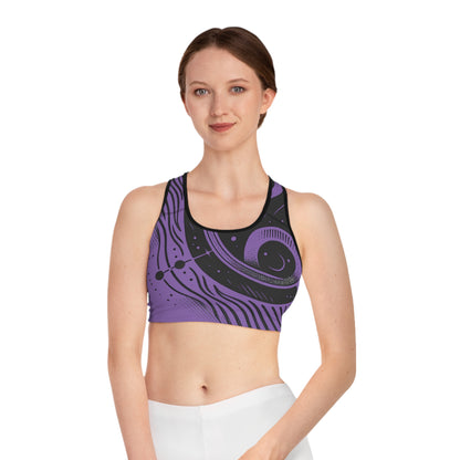Mystical Boho Yoga Bra, Tribal Workout Sports Bra, Cute Fitness Crop Top, Gym Athletic Wear, Bohemian Exercise Top