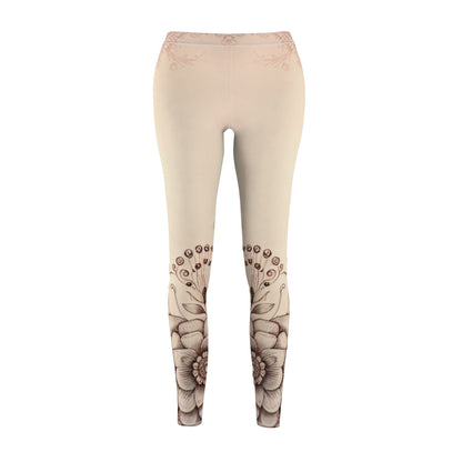 Boho Floral Women's Leggings, Comfortable Yoga Pants, Casual Wear, Festival Outfits, Gifts for Her