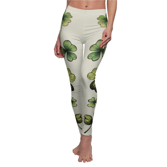 Shamrock Print Leggings for Women - Stylish St. Patrick's Day Yoga Pants

