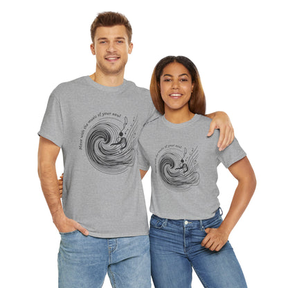 Wave Art Unisex Heavy Cotton Tee, Beach Lover Gift, Surfing T-Shirt, Summer Vibes Shirt, Ocean Aesthetic Apparel, Casual Wear