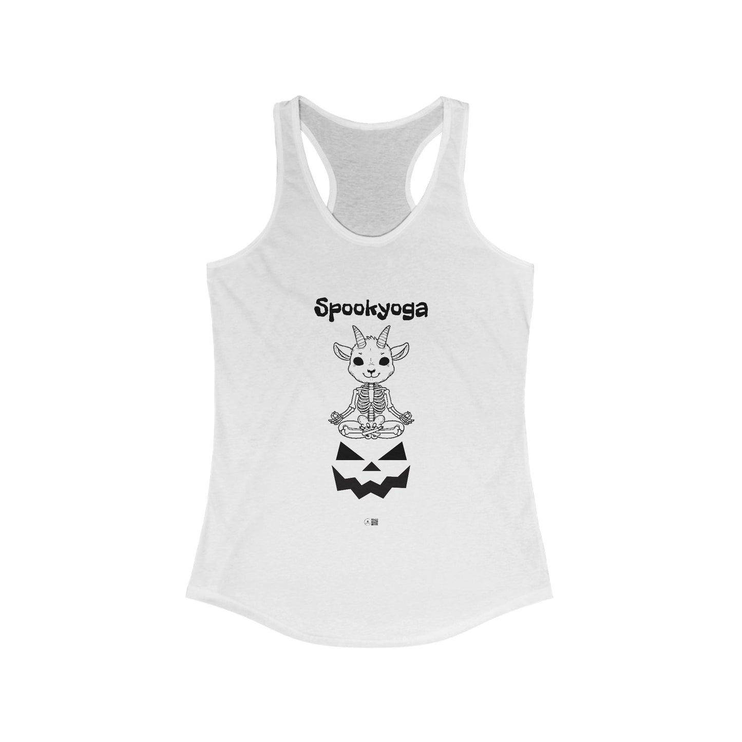 Women's Ideal Racerback Tank, Halloween, yoga, halloween workout, goat skeleton, halloween goat, halloween gift