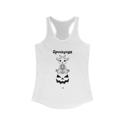 Women's Ideal Racerback Tank, Halloween, yoga, halloween workout, goat skeleton, halloween goat, halloween gift