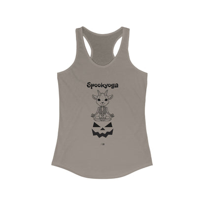 Women's Ideal Racerback Tank, Halloween, yoga, halloween workout, goat skeleton, halloween goat, halloween gift