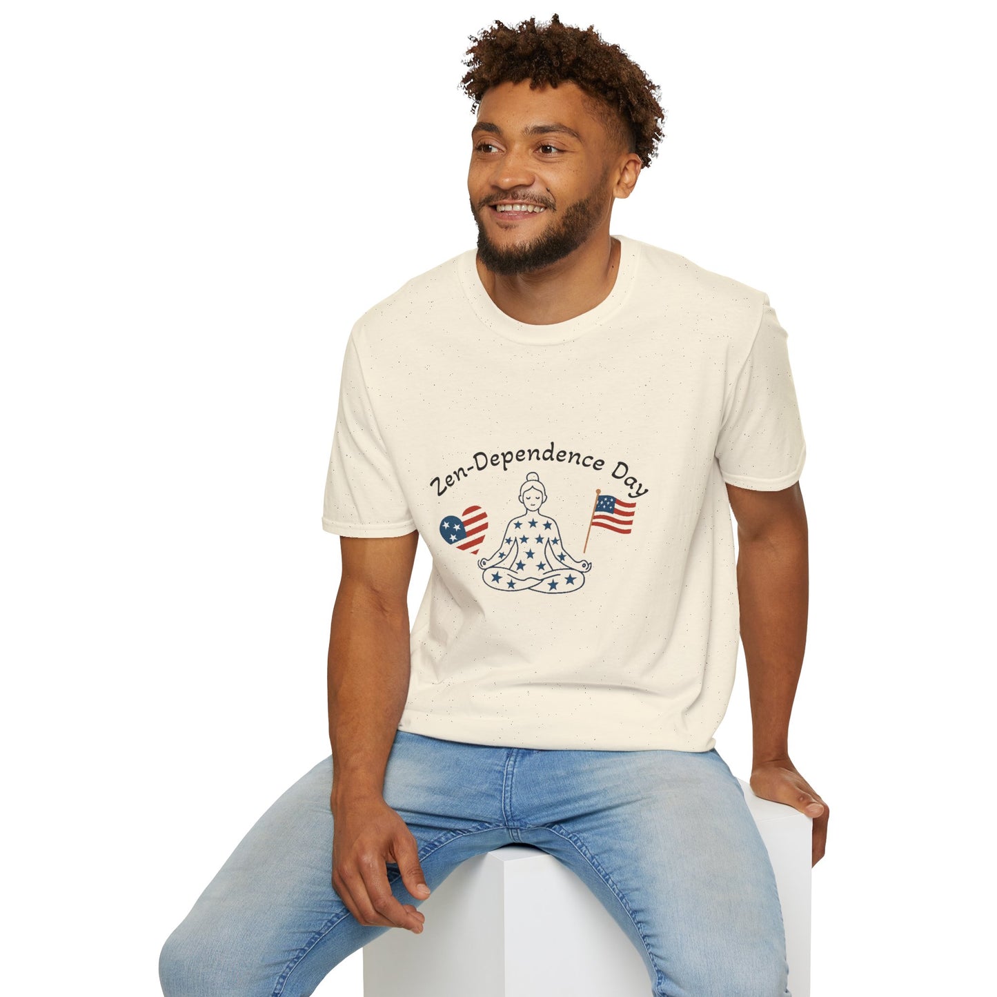 Relaxed Zen T-Shirt for Independence Day Celebration, Unisex Tee, Mindfulness Apparel, July 4th Gift, Comfortable Casual Wear