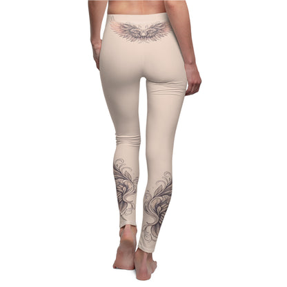 Boho Women's Leggings with Wing Design - Stylish Yoga Pants

