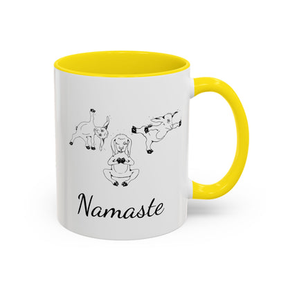 Accent Coffee Mug (11, 15oz), Yoga goat mug, goat yoga mug, funny mug, gift for mom, gift for her, yoga gift mug