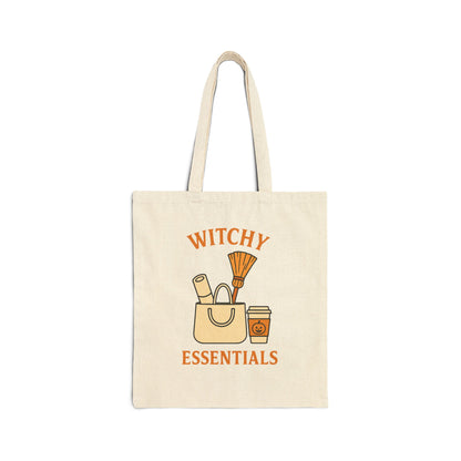 Witchy Essentials Tote Bag - Eco-Friendly Canvas Grocery Bag | Halloween Witch Gift