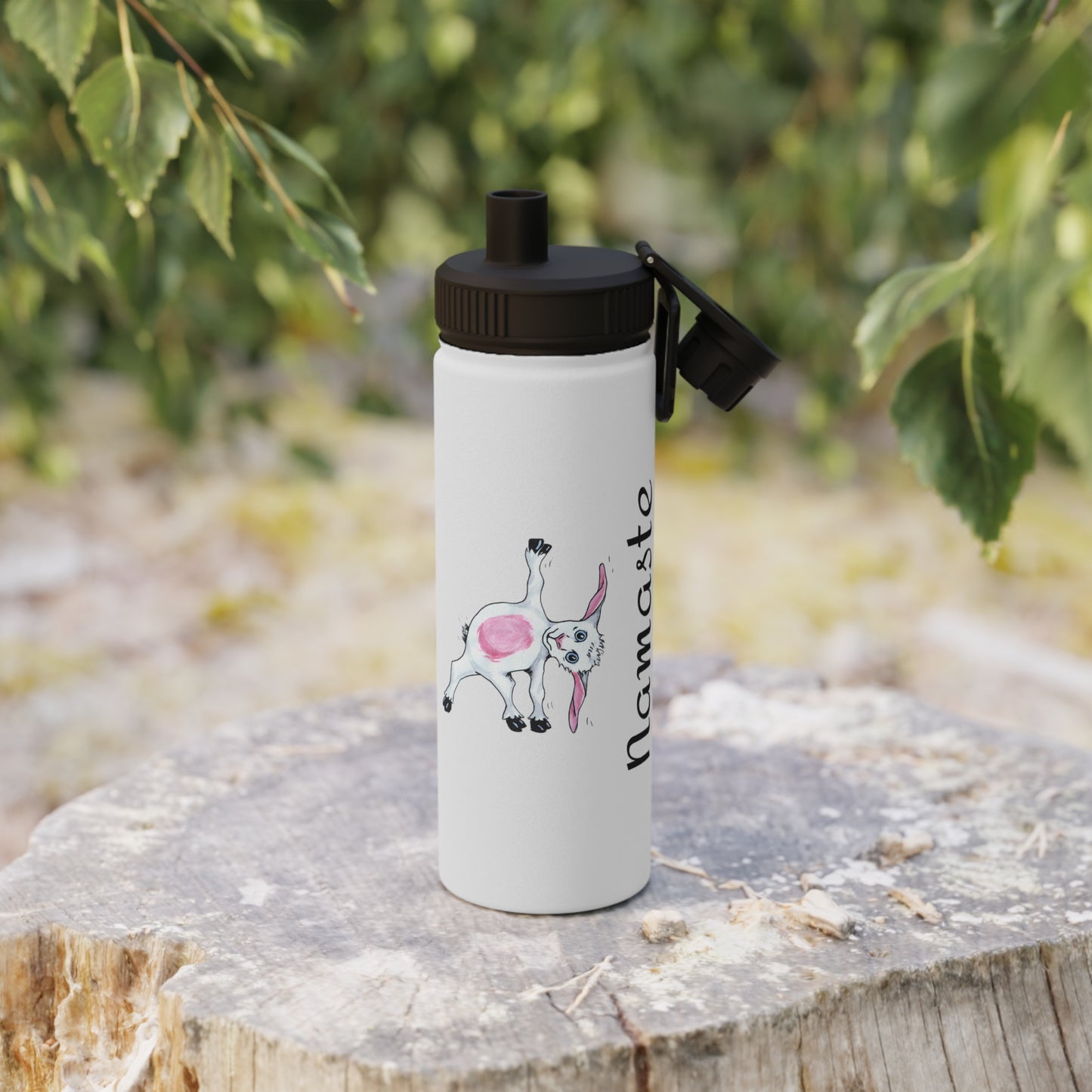 Stainless Steel Water Bottle, Sports Lid,Yoga goat water bottle, goat yoga water bottle, funny water bottle, gift for mom, gift for her