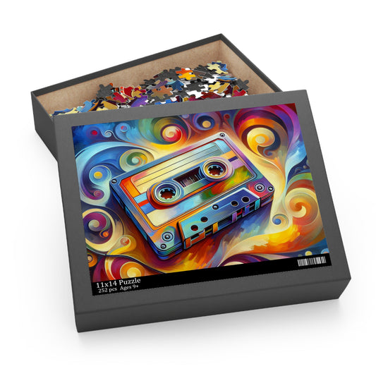 Colorful Retro Cassette Puzzle - Perfect Gift for Music Lovers

