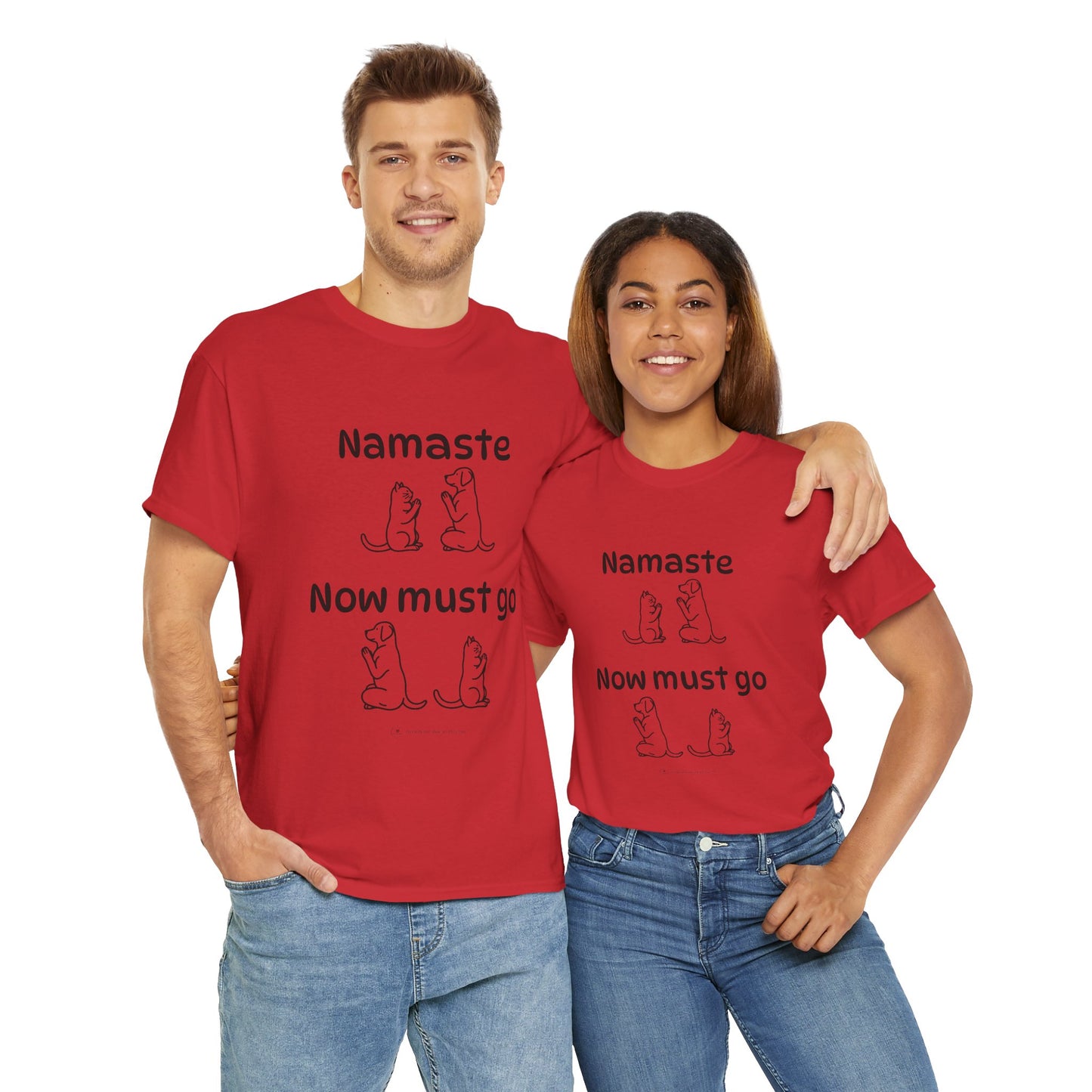 Namaste Pilates Meditation Cat and Dog Zen T Shirt | Namaste Now Must Go Animal Yoga Lover Unisex Heavy Cotton Pet T Shirt for Gift