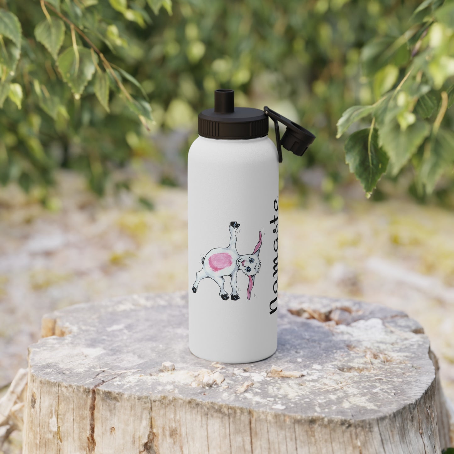 Stainless Steel Water Bottle, Sports Lid,Yoga goat water bottle, goat yoga water bottle, funny water bottle, gift for mom, gift for her