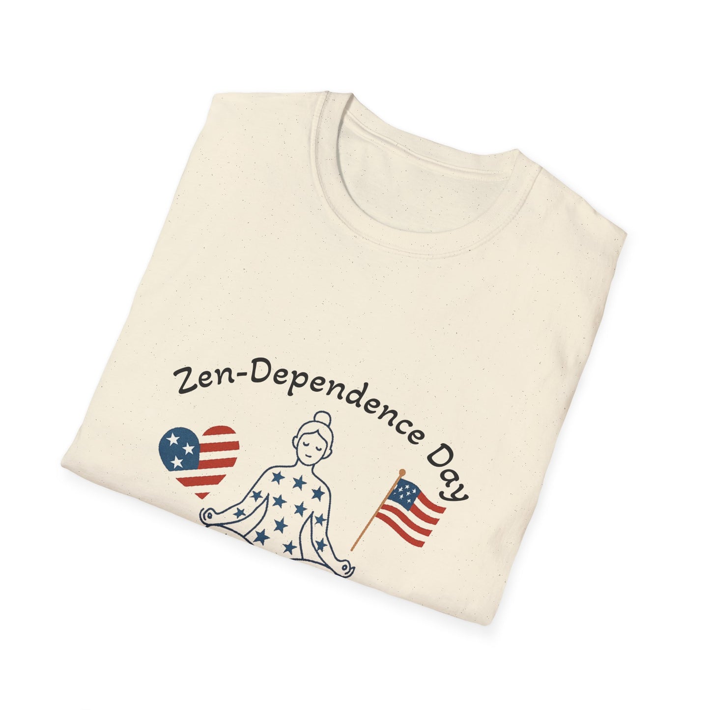 Relaxed Zen T-Shirt for Independence Day Celebration, Unisex Tee, Mindfulness Apparel, July 4th Gift, Comfortable Casual Wear