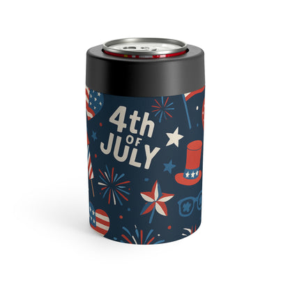 Patriotic Can Holder for Fourth of July, Summer BBQs, Outdoor Celebrations, Camping Gear, USA Flag Drink Sleeve