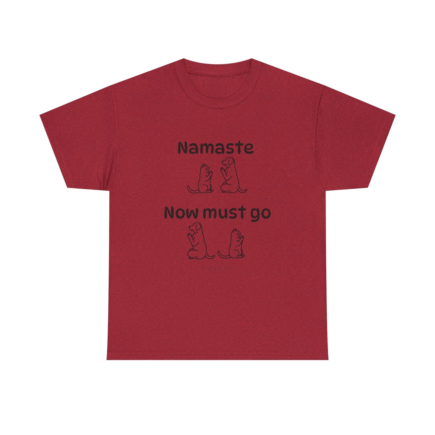 Namaste Pilates Meditation Cat and Dog Zen T Shirt | Namaste Now Must Go Animal Yoga Lover Unisex Heavy Cotton Pet T Shirt for Gift