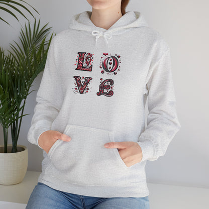 Vintage Love Unisex Hoodie, Cozy Sweatshirt for Couples, Valentine's Day Gift, Cute Casual Hoodie, Graphic Hoodie