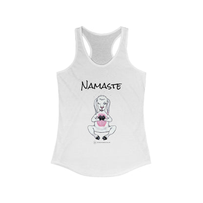 Namaste Goat Print Animal Lover Tank Top | Workout and Gym Wear Cute Goat Design Racerback Tank Top Fitness Shirt for Women