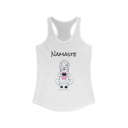 Namaste Goat Print Animal Lover Tank Top | Workout and Gym Wear Cute Goat Design Racerback Tank Top Fitness Shirt for Women
