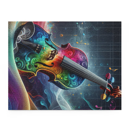 Colorful Violin Puzzle - 120, 252, 500-Piece Jigsaw, Music Lover Gift, Art Decor, Relaxation Activity, Family Game Night