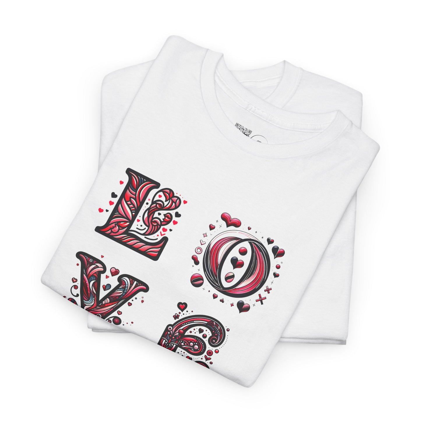 Loved Up Unisex Heavy Cotton Tee - Perfect for Couples, Valentine's Day, Love Celebrations, Heartwarming Gifts, Cozy Casual Wear