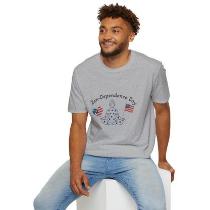 Relaxed Zen T-Shirt for Independence Day Celebration, Unisex Tee, Mindfulness Apparel, July 4th Gift, Comfortable Casual Wear