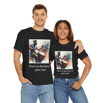 Artistic Drummer Unisex Heavy Cotton Tee -Gift for Musicians, Concert T-Shirt, Art Lovers, Gifts, Festivals, Summer Vibes, gift for him