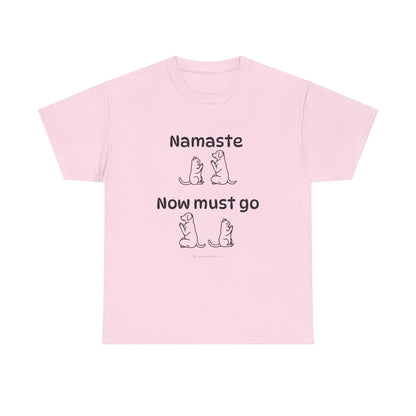 Namaste Pilates Meditation Cat and Dog Zen T Shirt | Namaste Now Must Go Animal Yoga Lover Unisex Heavy Cotton Pet T Shirt for Gift