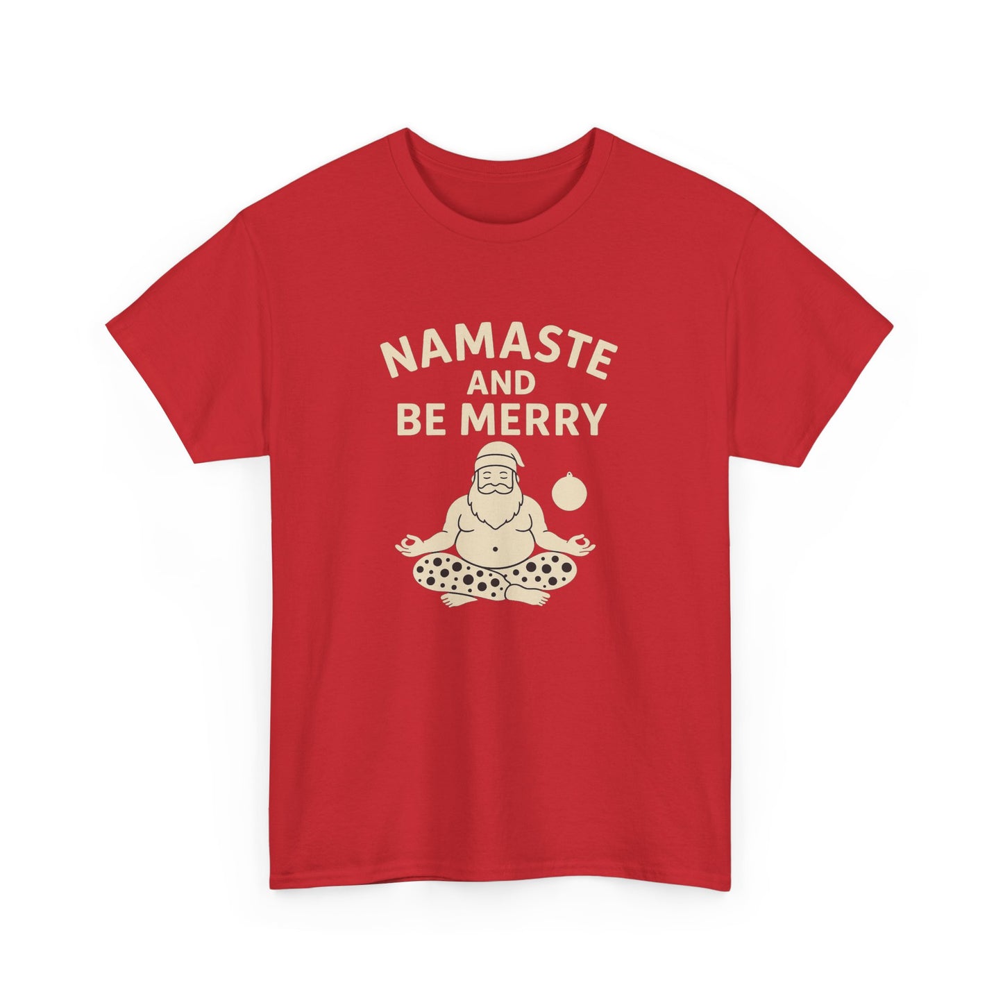 Namaste and Be Merry Christmas Shirt - Funny Yoga Santa Tee | Unisex Holiday Gift for Yogis