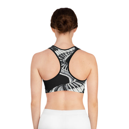 Piano Keys Sports Bra - Music Lover's Athletic Wear, Activewear, Gift for Musicians, Gym Bra, Workout Top