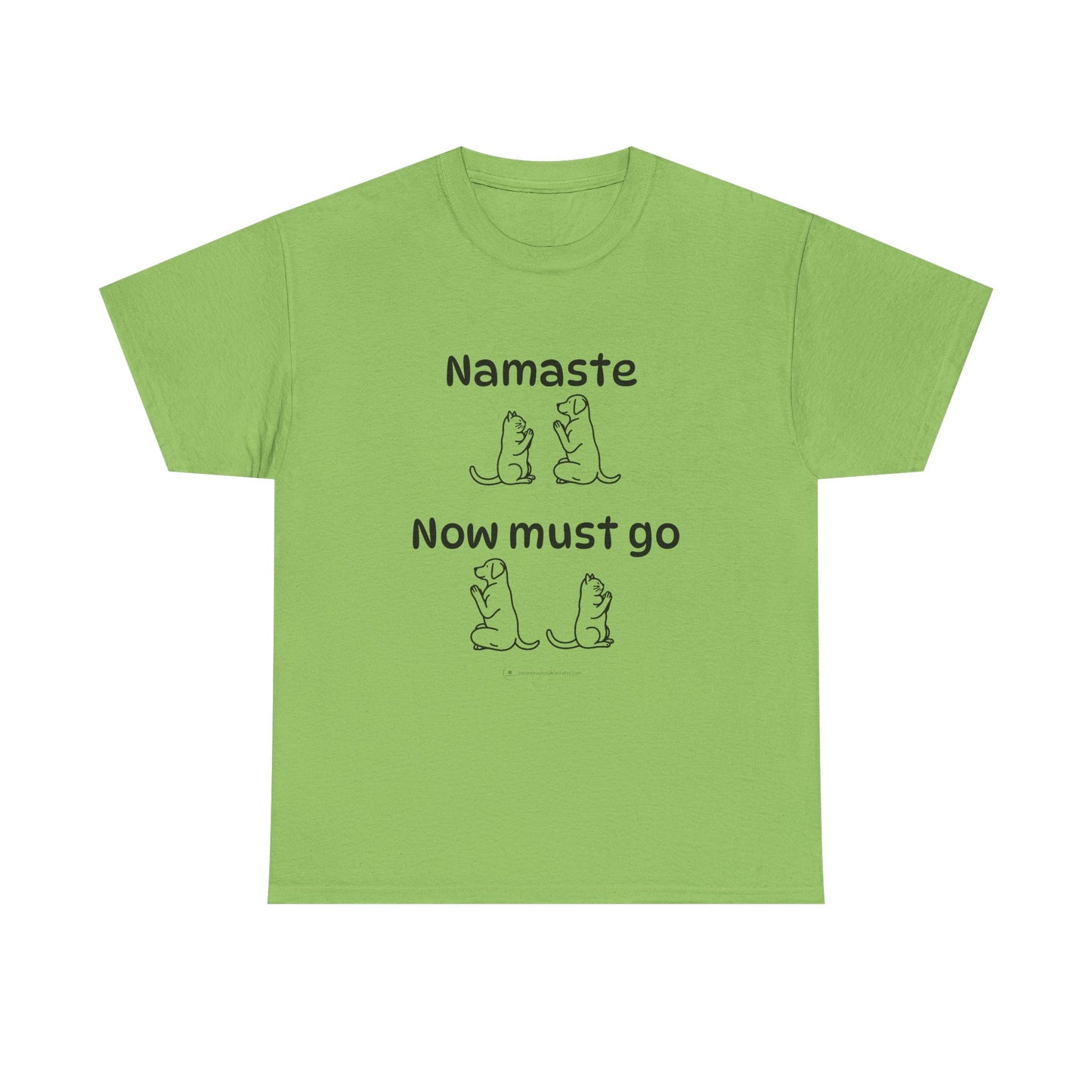 Namaste Pilates Meditation Cat and Dog Zen T Shirt | Namaste Now Must Go Animal Yoga Lover Unisex Heavy Cotton Pet T Shirt for Gift