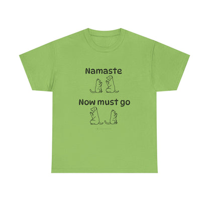 Namaste Pilates Meditation Cat and Dog Zen T Shirt | Namaste Now Must Go Animal Yoga Lover Unisex Heavy Cotton Pet T Shirt for Gift