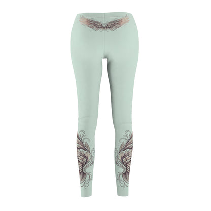 Bohemian Winged Leggings, Comfortable Activewear, Yoga Pants, Casual Wear, Gift for Her, Festival Clothing, Fitness Apparel