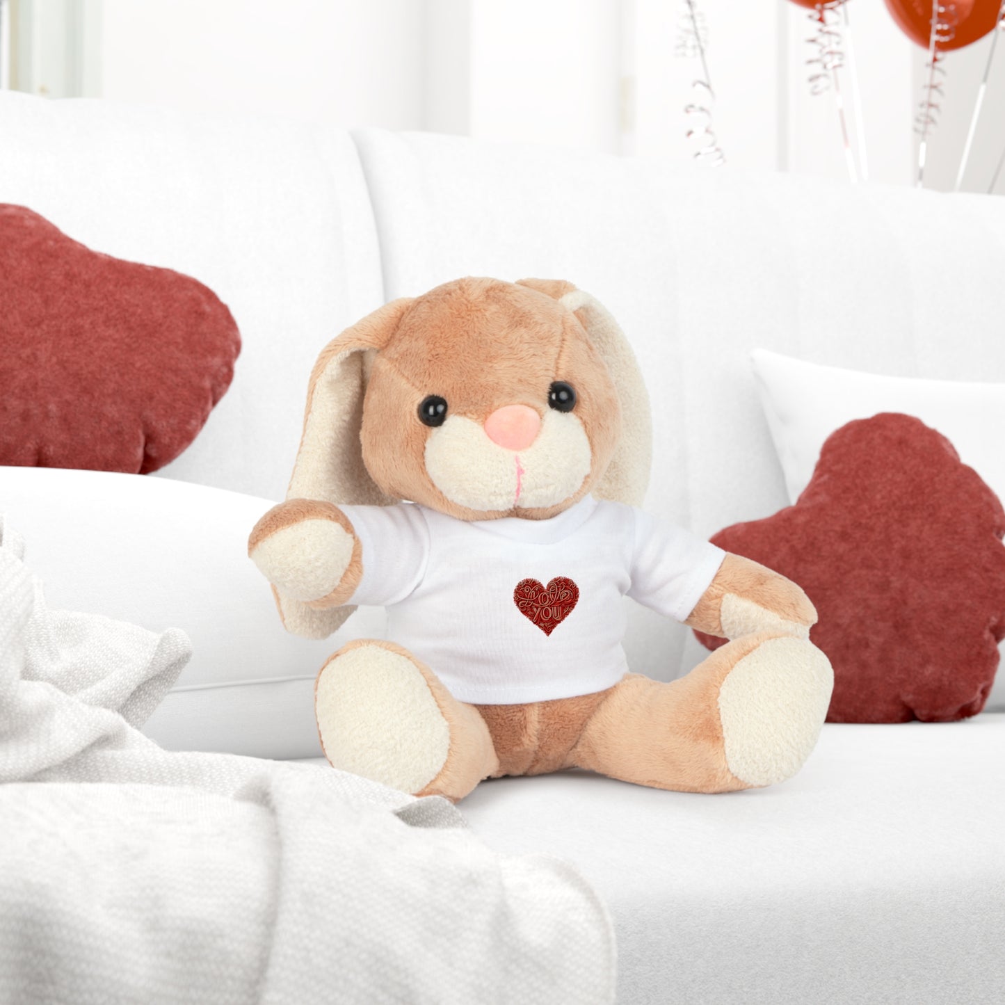 Love You Plush Teddy Bear, Cute Gift Valentines Day, Cute Teddy gift for Her, Valentines Day Gift, Cuddle Buddy